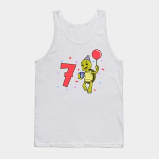 I am 7 with turtle - kids birthday 7 years old Tank Top